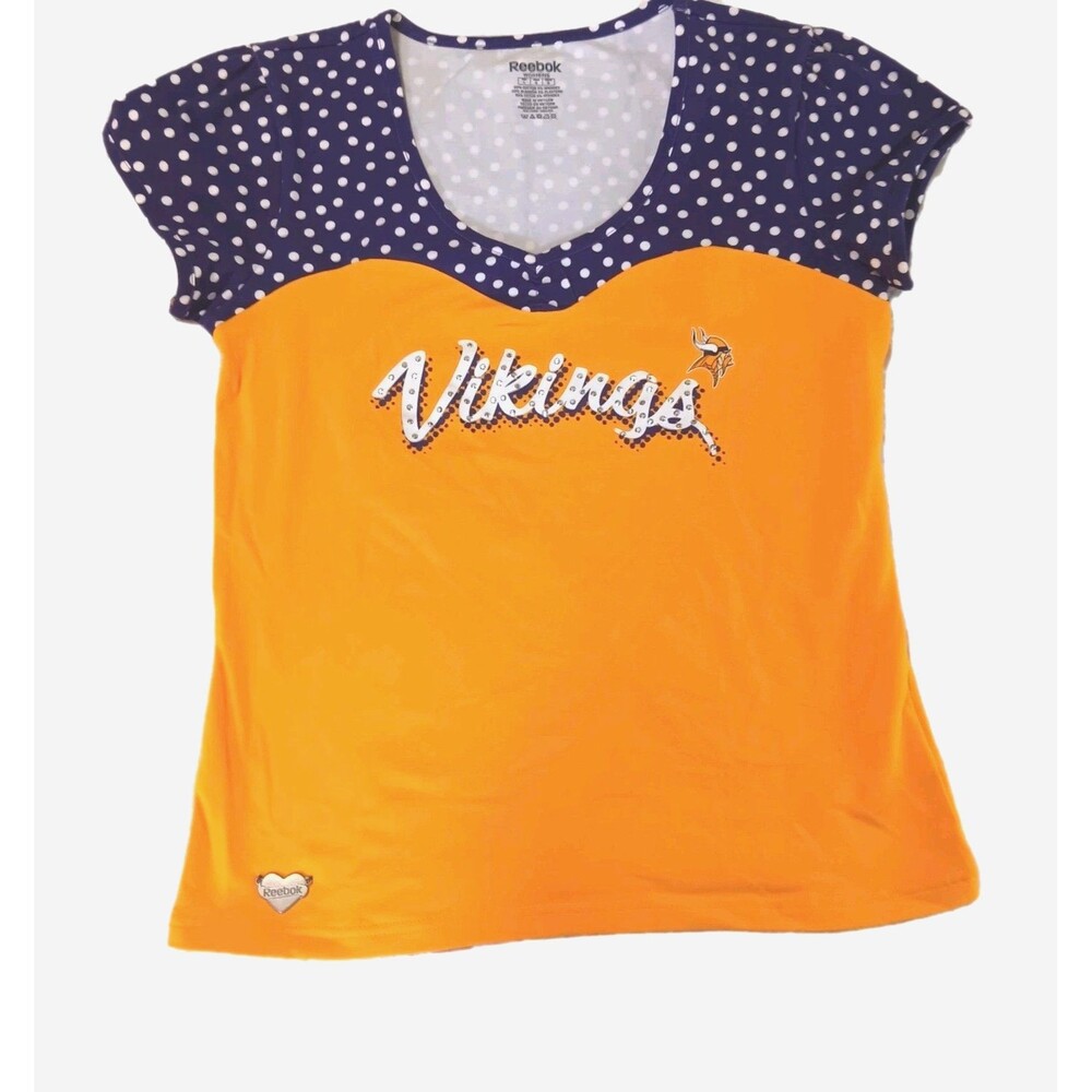 Reebok Orange and Blue Vikings Short Sleeve Tee
